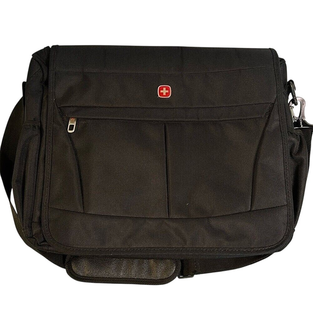 SwissGear Messenger Bag Unisex‎ Large Black Laptop Commuter Briefcase Travel Bag